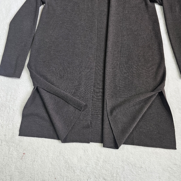 Eileen Fisher Merino Wool Long Open Front Cardigan Charcoal S - Picture 7 of 15